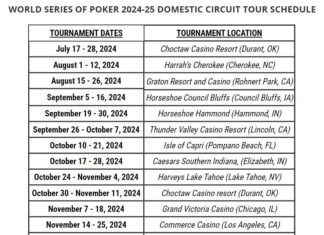 World Series of Poker releases initial dates for 2024-25 WSOP Circuit schedule featuring 18 stops
