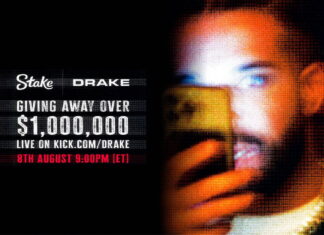 Stake holds new Drake Kick stream with $1 million giveaway