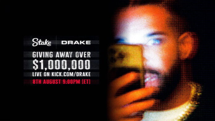 Stake holds new Drake Kick stream with $1 million giveaway