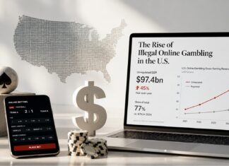 US illegal online gambling jumps 45% to $97.4 billion in 2025, outpacing regulated sector